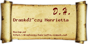 Draskóczy Henrietta névjegykártya