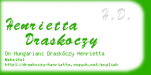 henrietta draskoczy business card
